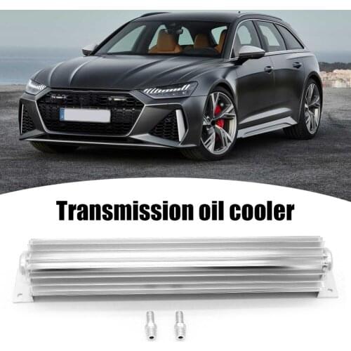 Car Fin Transmission Cooler Condenser 8 P Tube Air Conditioning Tube Belt Condenser with 2 Fittings 15 Inch Oil Cooler Universal