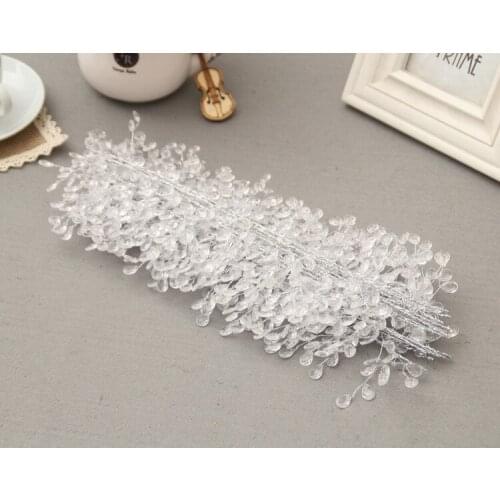 5Pieces DIY Water Droplets 15 Forks Acrylic Wire Beads Handmade Wedding Hair Jewelry Wreath Material