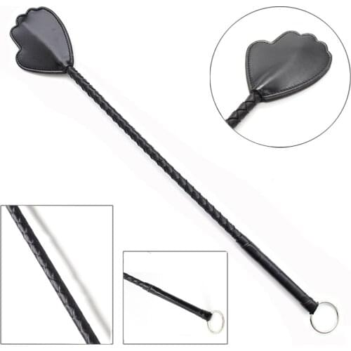 CamaTech 64CM PU Leather Horse Whip With Sword Handle Hand Shape Spanking Paddles Fetish BDSM Lash Flogger Slave Game For Couple