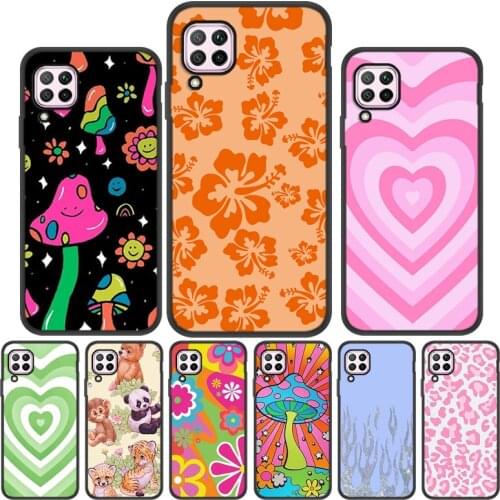 Cute Love Heart Phone Case For Huawei P30 Lite Case For Huawei P20 P50 P40 Pro Cover HuaweiP30 Lite P10 Plus Black Silicon Funda