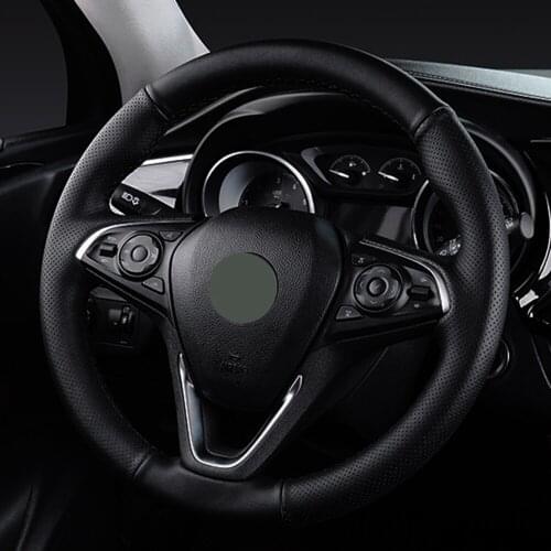DIY Black Faux Leather Car Steering Wheel Cover For Buick Hideo Excelle Enclave Regal Verano,Leather Steering Wheel Cover for