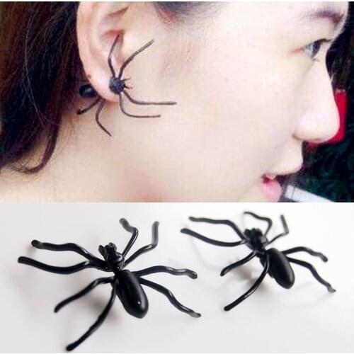 Black spider 3D Fashion Anime Cartoon Earring Cute Animal Stud Earrings For Women Girls Kids Jewelry XMAS New Gift