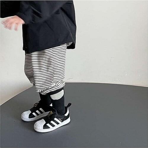 Children Splicing Striped Pants 2021 Spring and Autumn New Boys and Girls Temperament Casual Soft Comfortable Korean Loose Pants