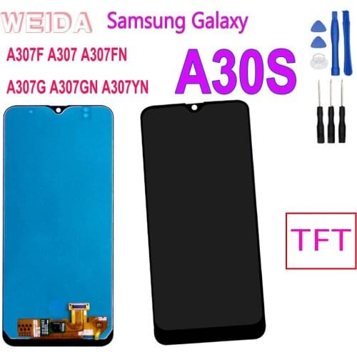 6.4'' Display for SAMSUNG GALAXY A30S A307F A307FN A307G A307GN A307YN Touch Screen Digitizer Assembly Screen Replacement LCD