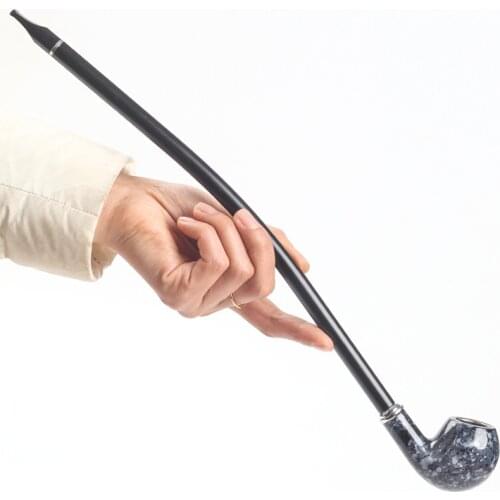 Hand - Made Long Tobacco Pipe Filter Pipe Long Cigarette Holder Imitation Marbled Cigarette Smoking Pipe Resin W/ Gift Box