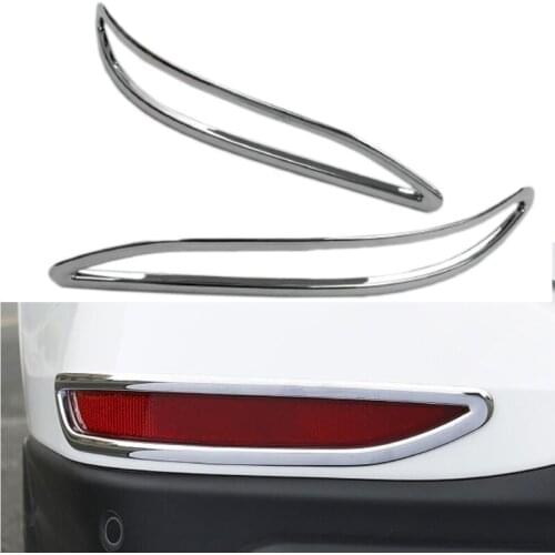 For Chevrolet Equinox 2017 2018 Chrome Rear Bumper Reflector Fog Light Lamp Cover Strip Bezel Molding Garnish Lid Car Styling