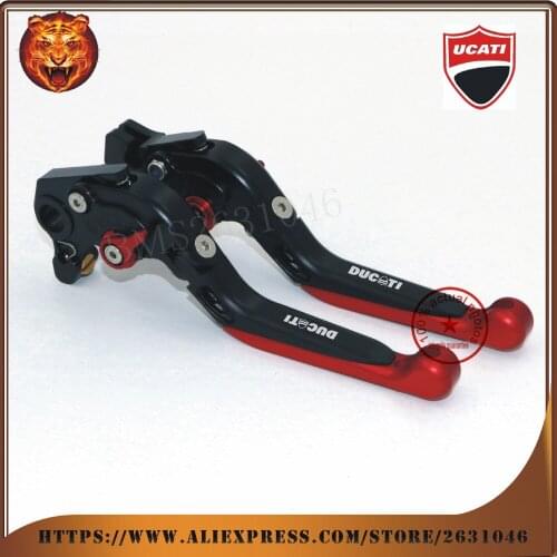 For DUCATI Monster 821 HYPERMOTARD 821/Strada/base Motorcycle New Style Adjustable Folding Extendable Brake Clutch Leve red