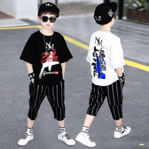 Teens Handsome Boys Clothing Set T-Shirt Shorts Cotton Sport Suit Summer Outfits Boy Clothes Sportwear for 4 7 8 10 11 14 Years