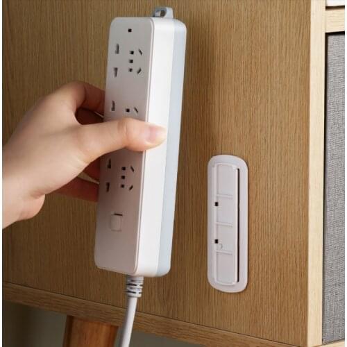 Socket Retainer Plug Fixer Wall-Mounted Self-Adhesive Punch-free Cable Wire Organizer Power Strip Holder Creative Storage Tools