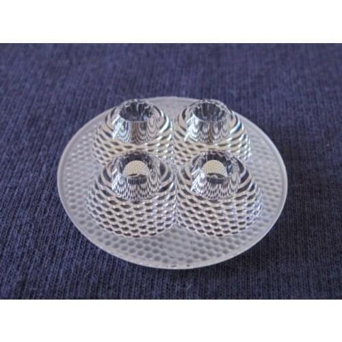 HRK-42 High quality LED Lens 4P, Size: 42X10.3mm, degree 60, Bead surface, with 1mm step, PMMA