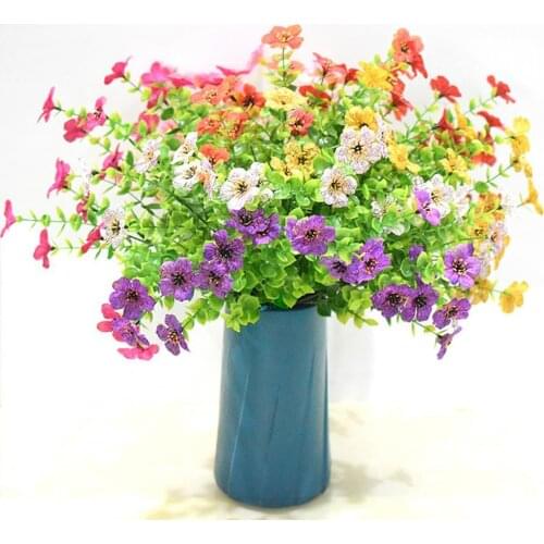 1Pc Artificial Flower Vivid Reusable Simulation Realistic 7 Branches Fake Orchid Plant for Home