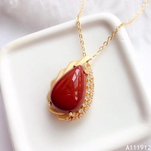 KJJEAXCMY fine jewelry natural Agate 925 sterling silver women pendant necklace chain support test fashion