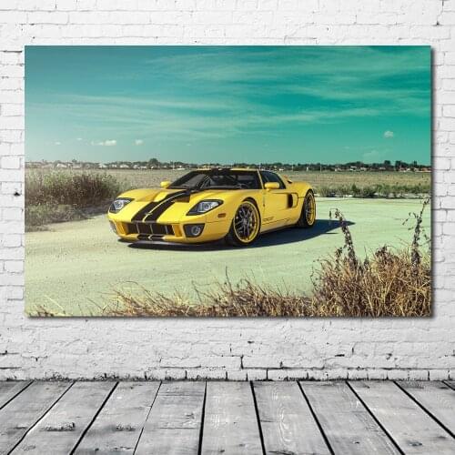 SuperCar Fords GT Classic Car Sport Vehicle Wall Art Picture Silk Posters and prints Canvas Painting Modern Home decoration