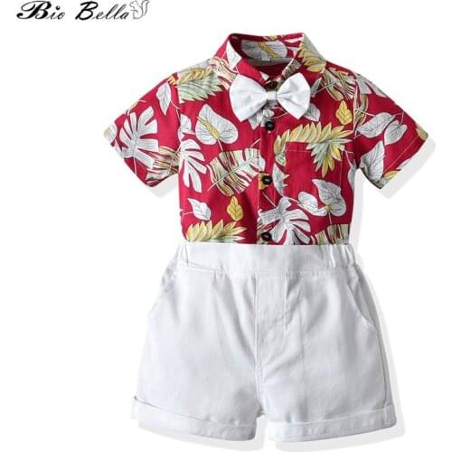 Baby Summer Suit Fashion Hoilday 1-6 Years Infant Kids Boys Clothing T-Shirt+Pants Wedding Party Children Summer Clothes Outfits