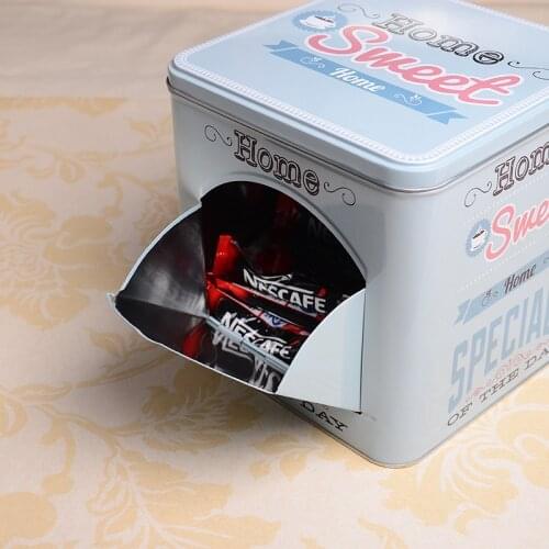 Metal Square Storage Can Classical Nordic Snack Flip Cover Coffee Sugar Tea Container Storage Box Home Organizer Decor Juul