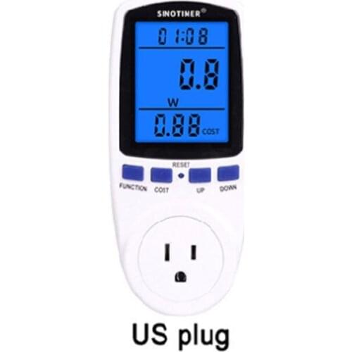 Power Meter Plug LCD Display 7 Display Mode Wattmeter Energy Consumption Monitor