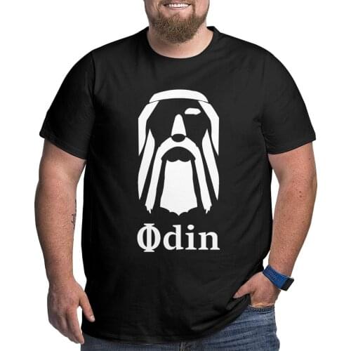 Men T-Shirt Odin Face Vikings Norse Mythology 100% Cotton Big Tall Tee Shirt Short Sleeve T Shirt Crew Neck Clothing Plus Size