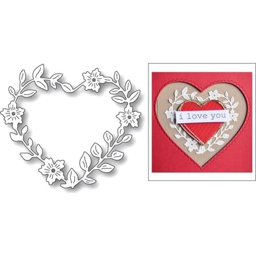 2020 New Valentine Heart Frame Background Edge Lace Embossing Metal Cutting Dies For Scrapbooking Greeting Card Making no stamps