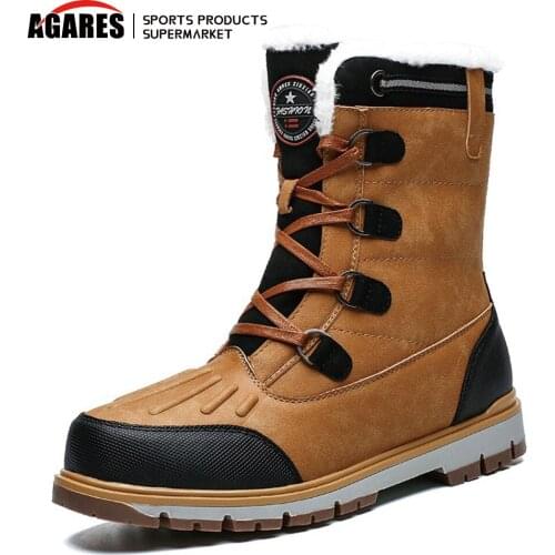 New Quality Waterproof Hilking Boots Super Warm Plush Mens Shoes Winter Ankle Boots Comfortable Hunting Boots Climbing Sneakers