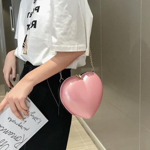 Cute Heart-shaped Crossbody Bags Women Zipper Luxury Ladies Clutch Brand Mini Soild Color Crossbody Shoulder Bag Purse