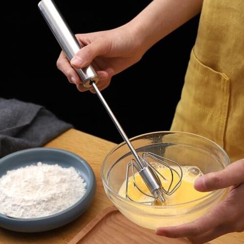 Semi-Automatic Mixer Egg Beater Manual Self Turning 304 Stainless Steel Whisk Hand Blender Egg liqu Cream Stirring Kitchen Tools