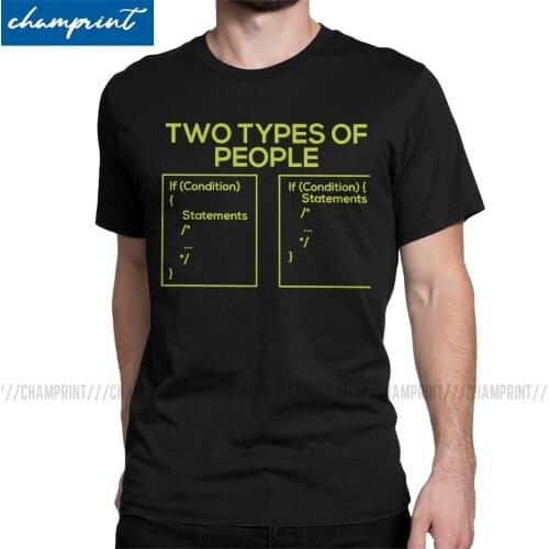Programming Types Of People T-Shirts for Men Funny Computer Nerd Geek Programmer Coder Code Vintage Tee Shirt Gift Idea Clothing