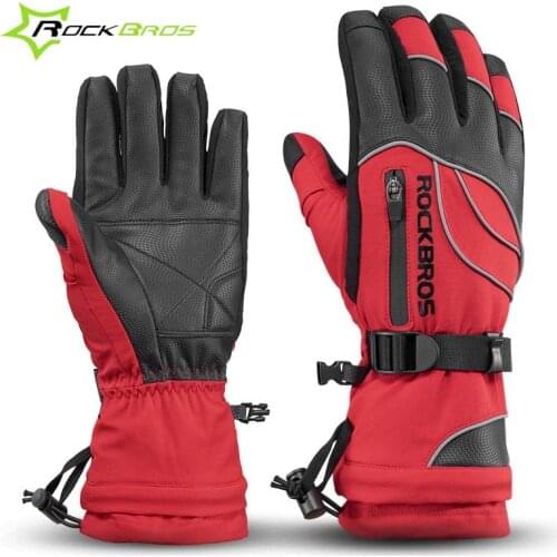 Rockbros -30 Degree Ski Gloves Men Women Waterproof Winter Thermal Fleece Snow Snowboard Gloves Sport Riding Snowmobile Gloves