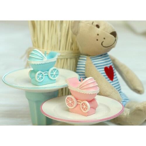 Romantic marriage proposal gift wedding candles creative baby carriage shape design candle 20 pcs/lot free shipping