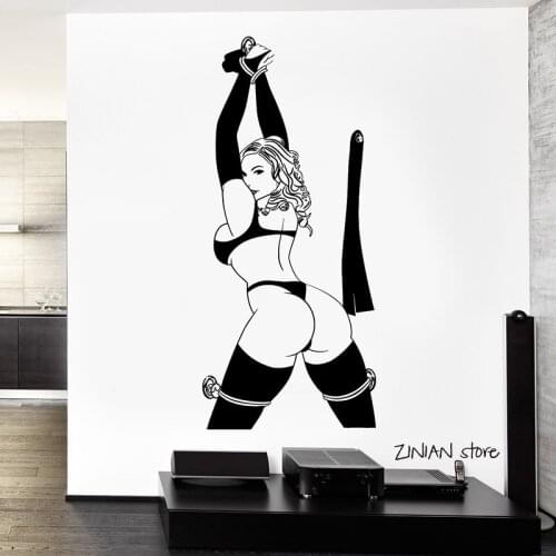 Hot Sexy Woman Wall Decals Hot Girl Woman Cool Art Mural Wall Stickers Removable Wallpaper Bebroom Decor L028