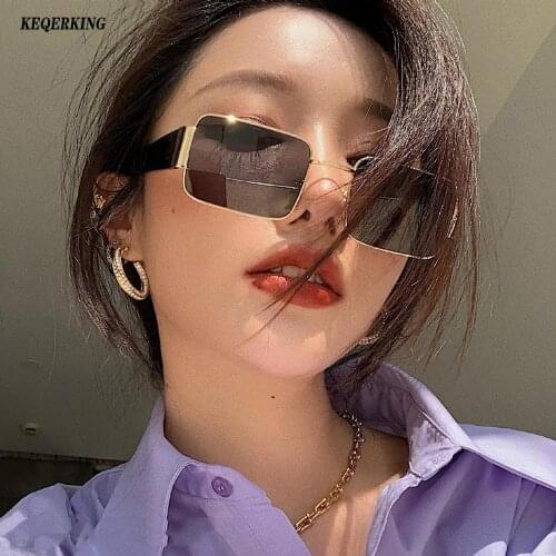 2020 New Luxury Rectangle Steampunk Men Sunglasses Women Fashion Brand Designer Square Metal Women Sun Glasses Punk Shades