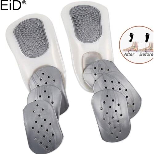 EiD 1Set Orthotic Insole For Flat Feet Arch Support massage Orthopedic half Shoes Sole Insoles For Men Women Shoe Pads Foot care