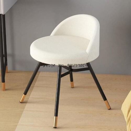 Makeup stool net red modern minimalist bedroom backrest girl princess makeup chair light luxury dressing stool ins Nordic