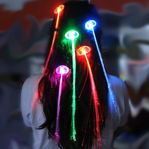 Luminous Light Up LED Hair Party Decoration Flash Colorful Glow Hair Braid Event Party Supplies