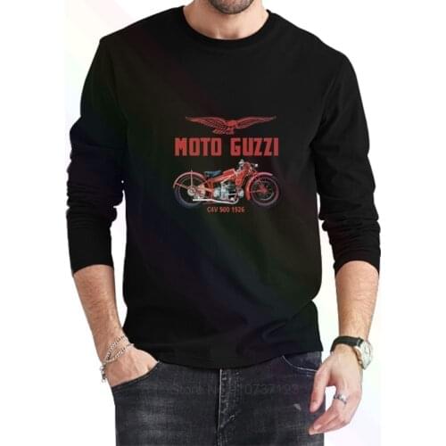 Vintage 1926 Moto Guzzi CV4 500 Logo Classic T-Shirt 2021 Newest Summer Mens Long Sleeve Popular Tees Shirt Tops Novel Unisex