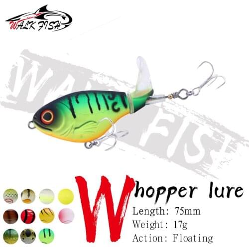 WALK FISH 75mm 17g Spinner Fishing Lure Crank Lure Topwater Whopper Plopper Swimbait Artificial Wobbler Bait Bass Pike Fish Tool