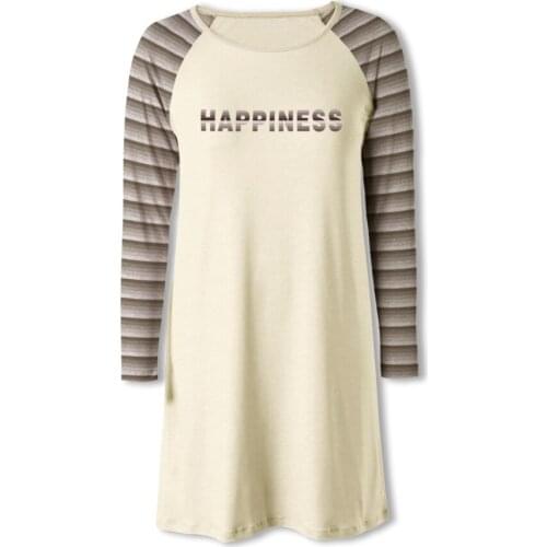 Neatie Kiddie Women Sleepwear Night Dress Long Sleeve Spring Autumn Casual Nightgowns Female Mini Dress