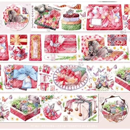 1 Loop 7 X 100cm My Gift For You Washi Tape Pink Birthday Cake