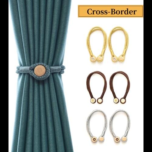2pcs Round Magnetic Buckle DIY Styling Curtain Belt Modern and Simple New Magnetic Bead Curtain Buckle Tether Accessories