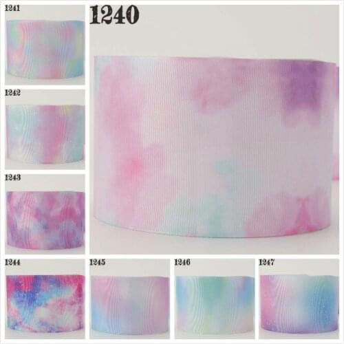 10yards - Different sizes Gradient color printed Grosgrain ribbon -changing color ribbon