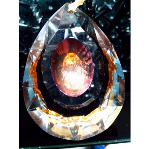 100pcs 63MM BURGUNDY CHANDELIER LIGHT CRYSTALS DROPS DRAGON EYE