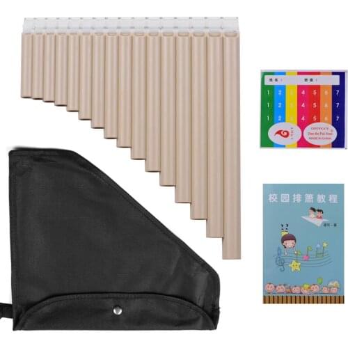 16 Pipe Pan Flute Panpipes C Key Pan Pipes for Beginners Students with Mouthpiece Carry Bag