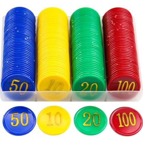160PCS Plastic Texas Poker Chip Bingo Chips Kit Casino Coins Card Baccarat Family Club Carnival Board Game Counting Accessories