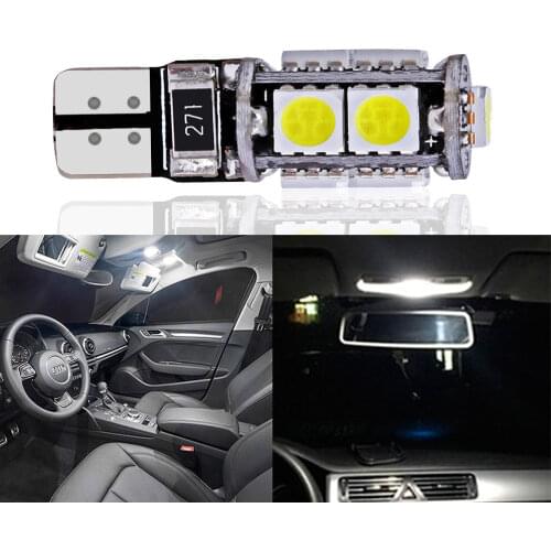 2X T10 194 168 192 W5W 9Leds Car Bulb W5W 5050 SMD Led DC 12V Parking Signal Side light Wedge Lamp Tail Interior light White