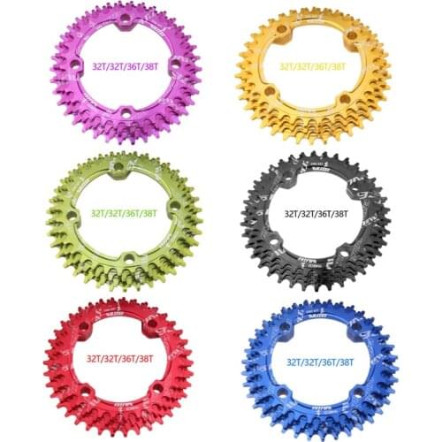 32-42T Mountain Bicycle Positive Negative Tooth Disc Single-disk Cycling Parts 104BCD Bike Crank Gear Parts U7EF