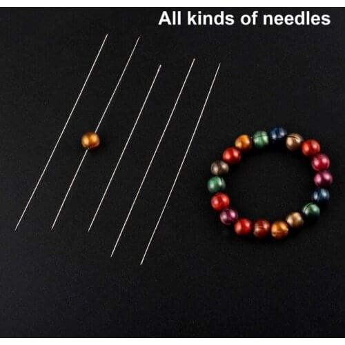 65Pcs 3 Size Extra Fine Thin Beading Embroidery Needles with Needle Threaders K3ND
