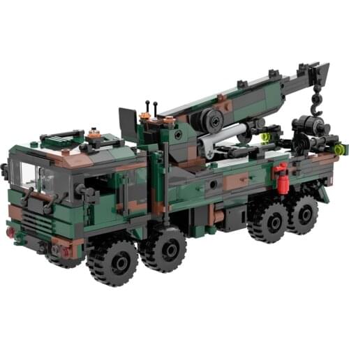 670Pcs Modern Military Rescue Crane Bricks Model Kits Small Particle Assembly Building Blocks Stem Toys - Camouflage