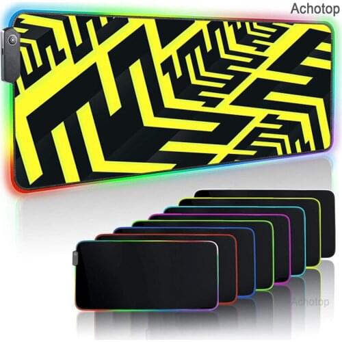 Abstract Art Anime Mouse Pad RGB Large Mouse Carpet RGB Gaming MousePad LED Color Light Lock Desktop Computer Gaming Desk Mat XL