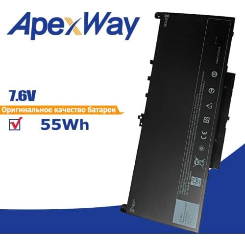 Apexway 7.6V 55Wh J60J5 Laptop Battery For Dell Latitude E7260 E7270 E7470 J60J5 R1V85 MC34Y 242WD