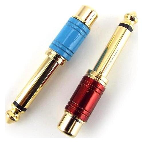6.5mm Jack Male Mono Plug to RCA Female Converter Audio Adapter Gold Plated Connector Audio 6.35mm Socket 1/4" Sound Mixer