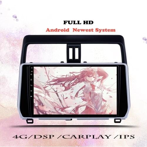 2DIN Android 10.0 Car Radio For Toyota Land Cruiser Prado 150 2017 2018 2019 2020 Car Multimedia Video Player Navigation GPS DVD